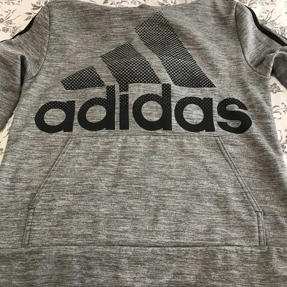 Adidas Pullover Hoodie | Gray | Large (14/16) - Picture 4 of 8